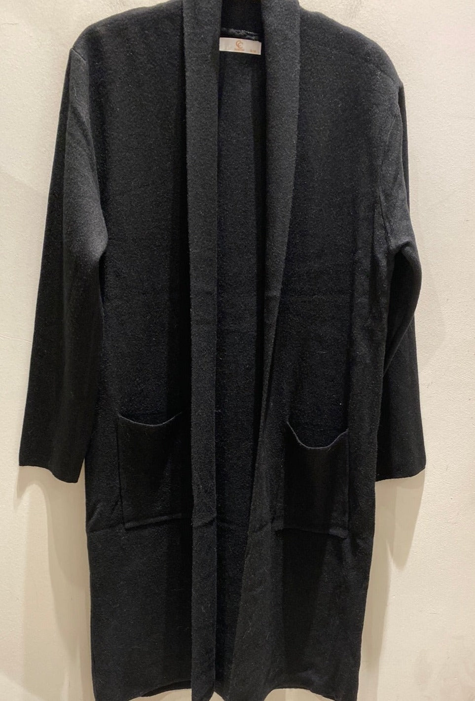 Long Open Front Knit Cardigan