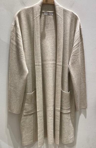 Long Open Front Knit Cardigan