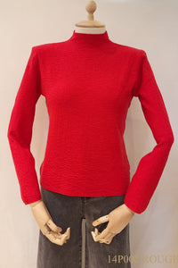 Mock Neck Textured Sweater