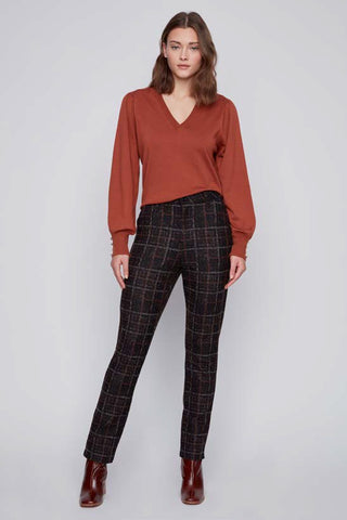 Plaid Pull-On Pants