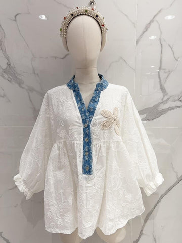 Cotton  Embroidery Blouse