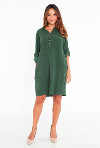 Long Sleeve Corduroy Cotton Dress