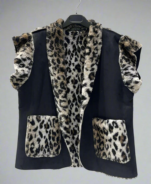 Leopard Print Fur Vest - Italian