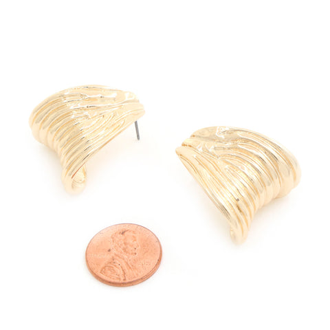 Curve Striated Texture Post Earring