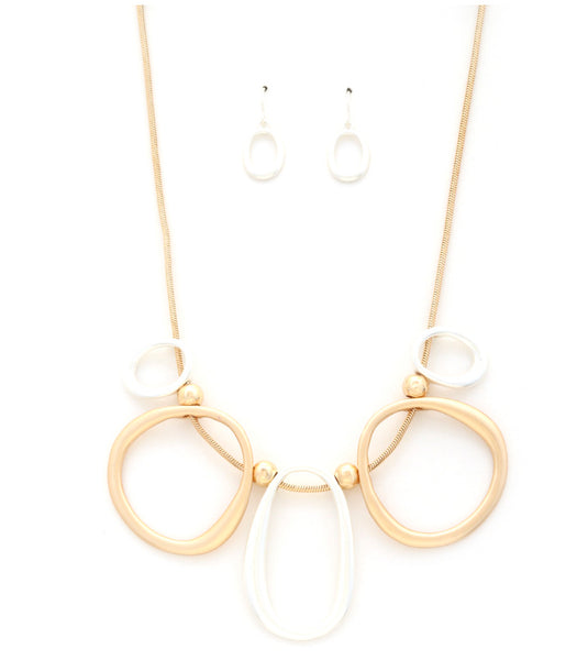 Oval Metal Necklace Set