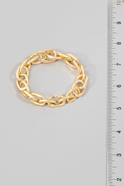 Elastic Metallic Chain Link Bracelet