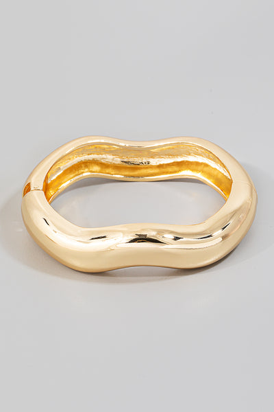 Metallic Wavy Bangle Bracelet