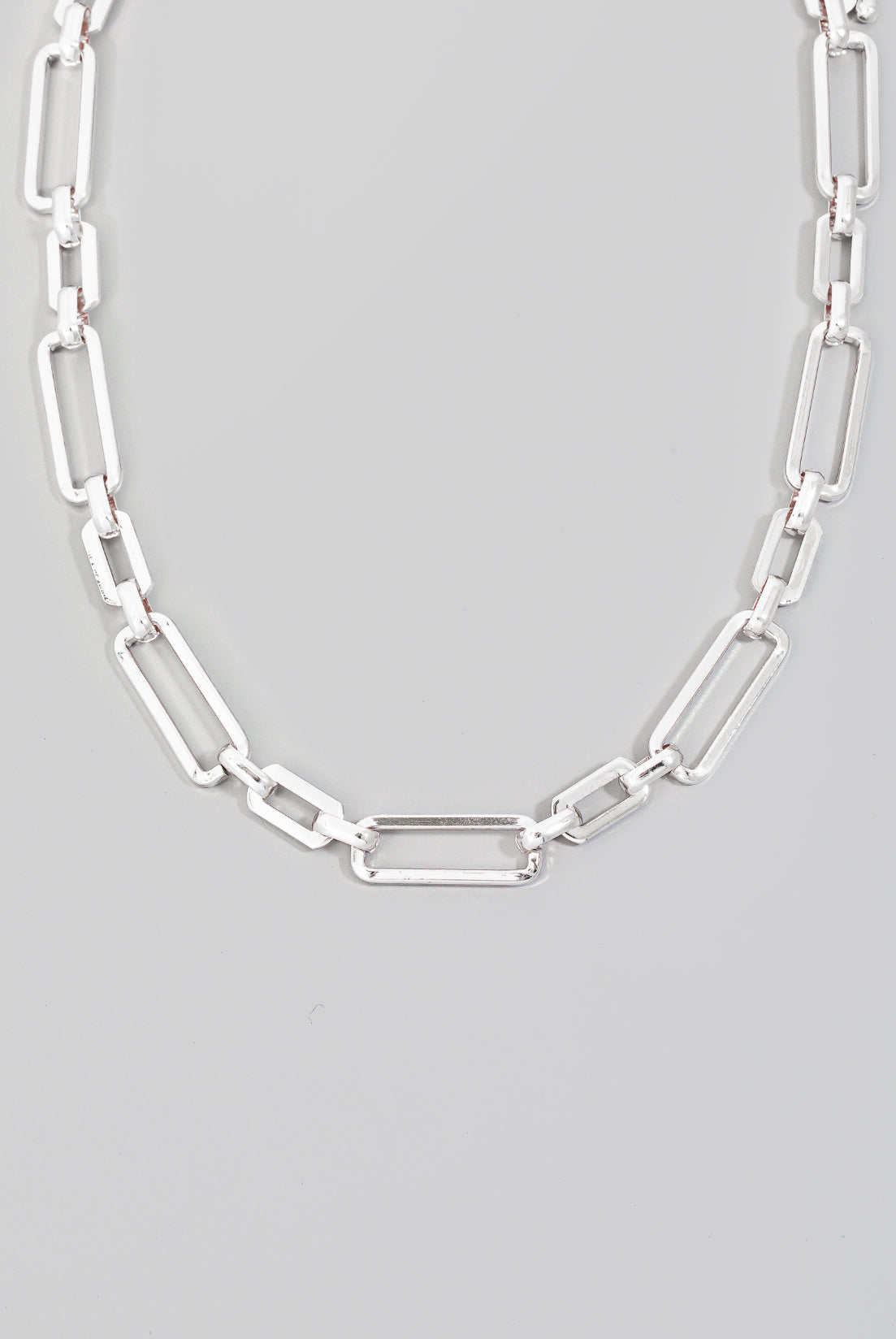 Metallic Rectangle Chain Link Necklace