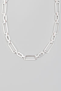 Metallic Rectangle Chain Link Necklace