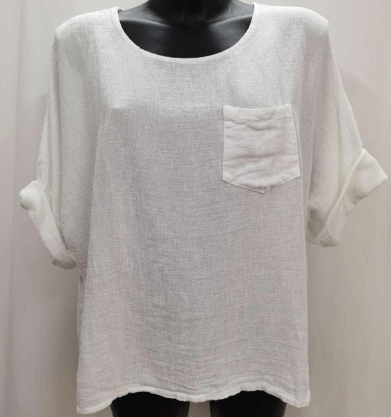 Linen/Cotton Mixed Top - Italian