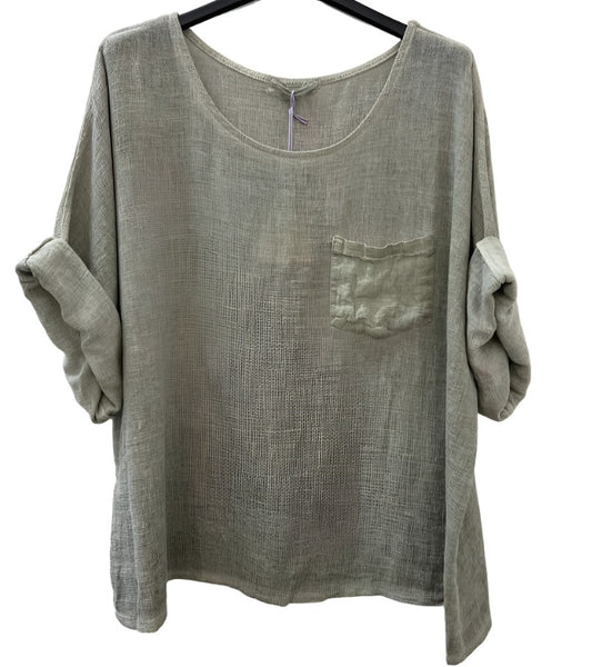 Linen/Cotton Mixed Top - Italian