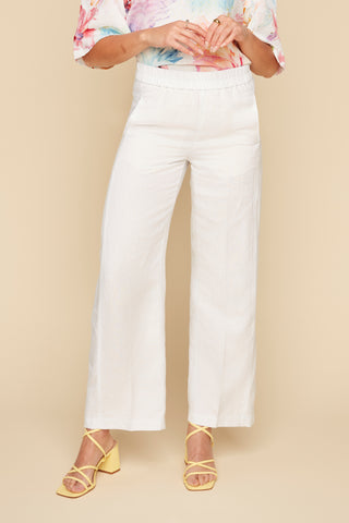 Linen Pull-On Wide Leg Pants