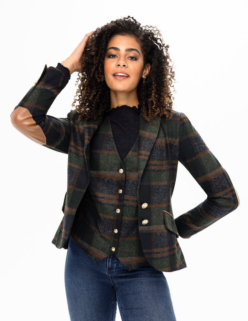 Plaid hot sale riding jacket