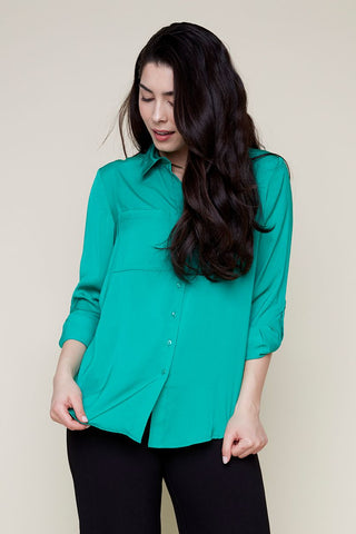 Button Front Airflow Blouse