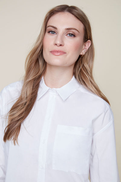 Cotton Blend  Button Side Detail Shirt