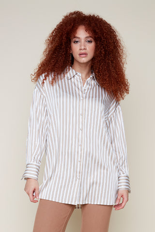 Stripe Button Front Shirt