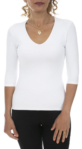 3/4 Sleeve V-Neck Top