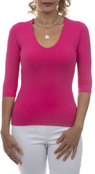 3/4 Sleeve V-Neck Top