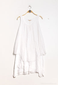 Sleeveless Layered Silk Dress - Italian